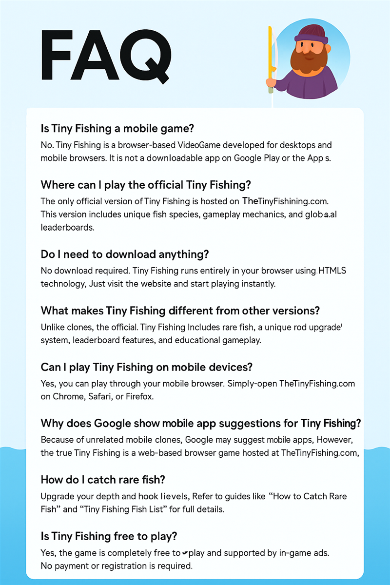 FAQ Tiny Fishing - Official Browser Video Game