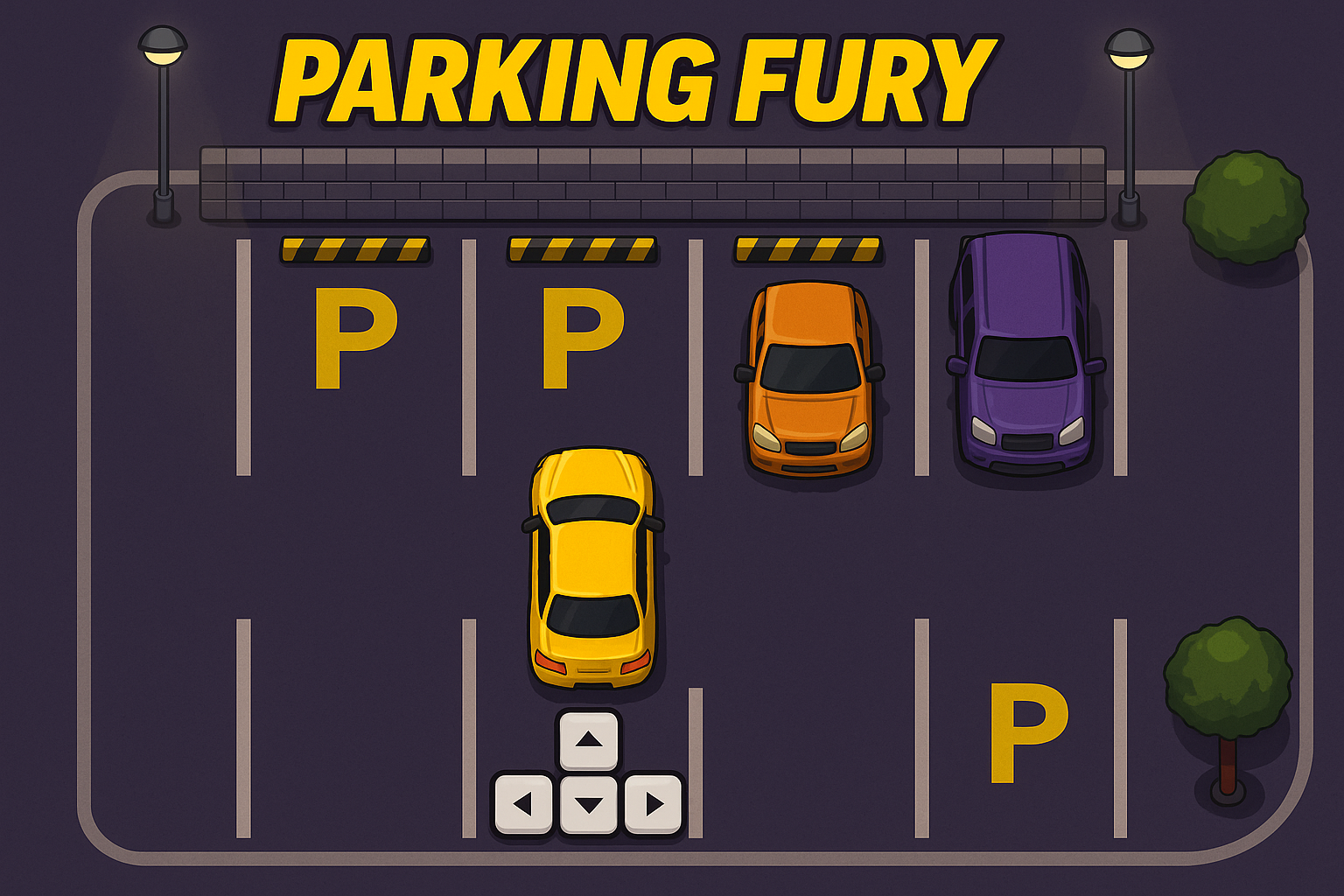 Parking Fury browser game with car navigation and precise parking challenges