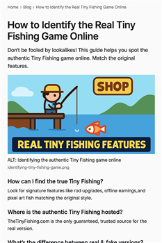 How to Identify the Real Tiny Fishing Game Online